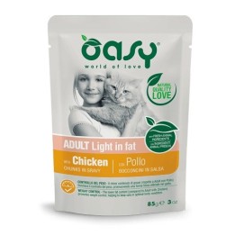 OASY Bocconcini in salsa pollo light a basso contenuto di grassi - cibo umido per gatti - 85g