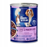OPTIVITAL Bocconi di agnello e fegato in salsa - cibo umido per cani - 415g