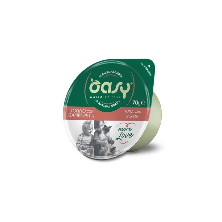 OASY More Love Tonno con gamberetti - cibo umido per gatti - 70g