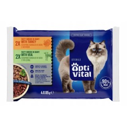 OPTIVITAL Sterile Tacchino e vitello - cibo umido per gatti - 4x85g