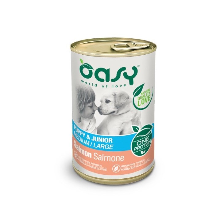 OASY One Protein Puppy & Junior Medium/Large Salmone - cibo umido per cani - 400g