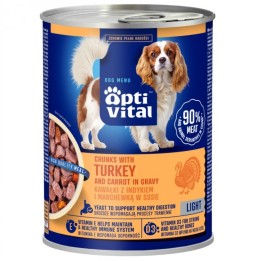 OPTIVITAL Bocconi di tacchino e carote in salsa - cibo umido per cani - 415g