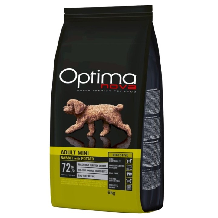 OPTIMANOVA Adult Mini Digestivo Coniglio e Patata - cibo secco per cani - 6kg