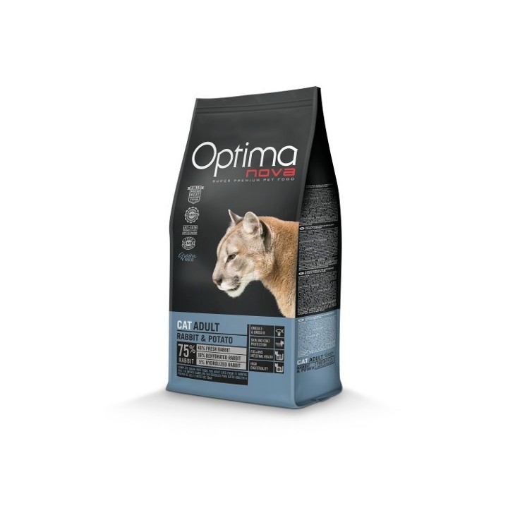 OPTIMANOVA Gatto Adult Coniglio e Patate - cibo secco per gatti - 2kg