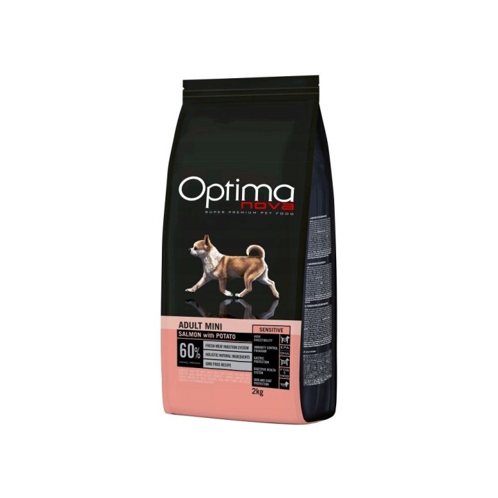 OPTIMANOVA Mono Cane Adult Mini Salmone e Patate - cibo secco per cani - 2kg