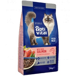 OPTIVITAL Sterile Con salmone fresco - cibo secco per gatti - 1 4kg