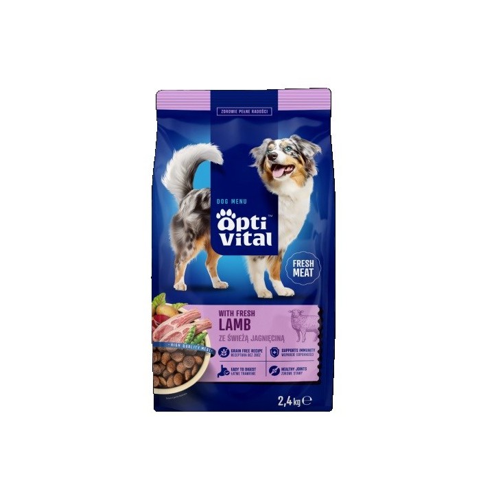 OPTIVITAL con agnello fresco - cibo secco per cani - 2 4kg