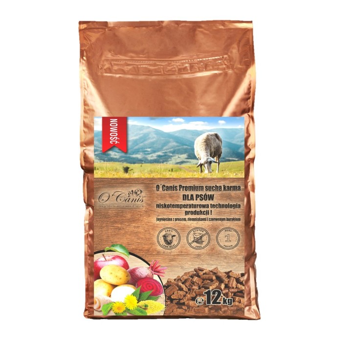 O'CANIS agnello premium con miglio, patate e barbabietola rossa - cibo secco per cani - 12kg
