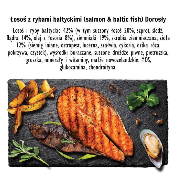 PAKA ZWIERZAKA Salmone con pesce baltico M - cibo secco per cani - 1 5kg