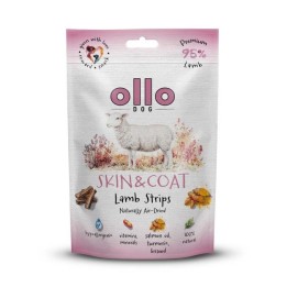 OLLO Strisce di agnello essiccate all'aria per pelle e mantello - snack per cani - 80g