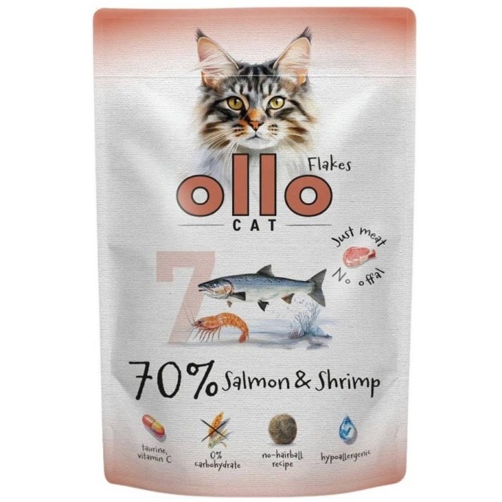 OLLO Cat No. 7 Salmone e gamberetti - cibo umido per gatti - 85g
