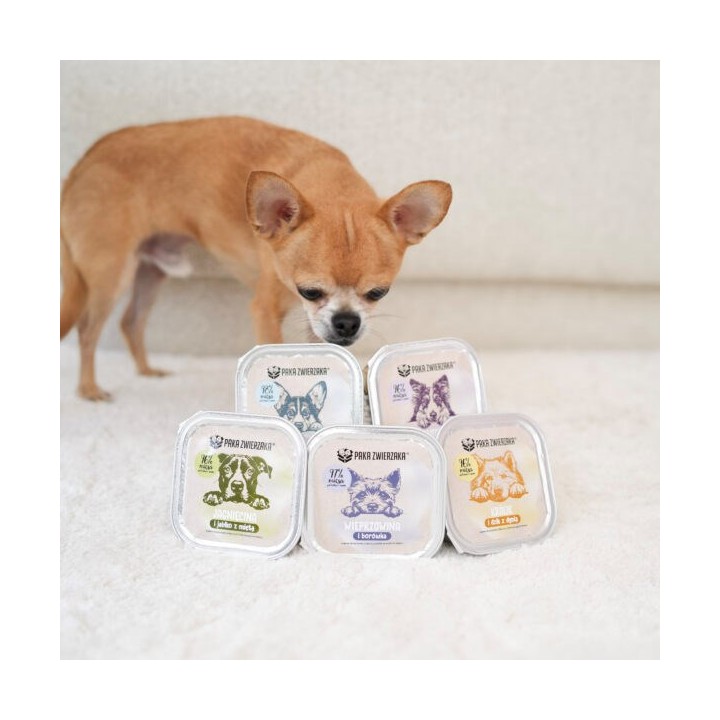 PAKA ZWIERZAKA Cacciagione e salmone - cibo umido per cani - 150g