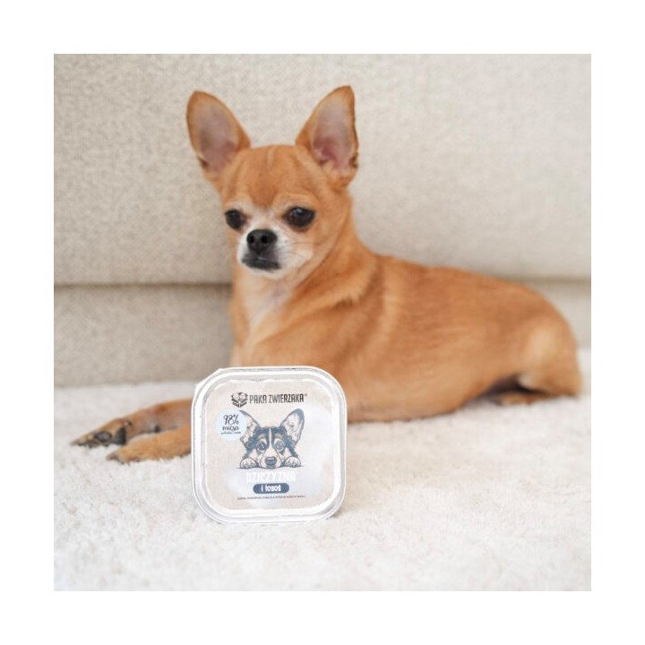 PAKA ZWIERZAKA Cacciagione e salmone - cibo umido per cani - 150g
