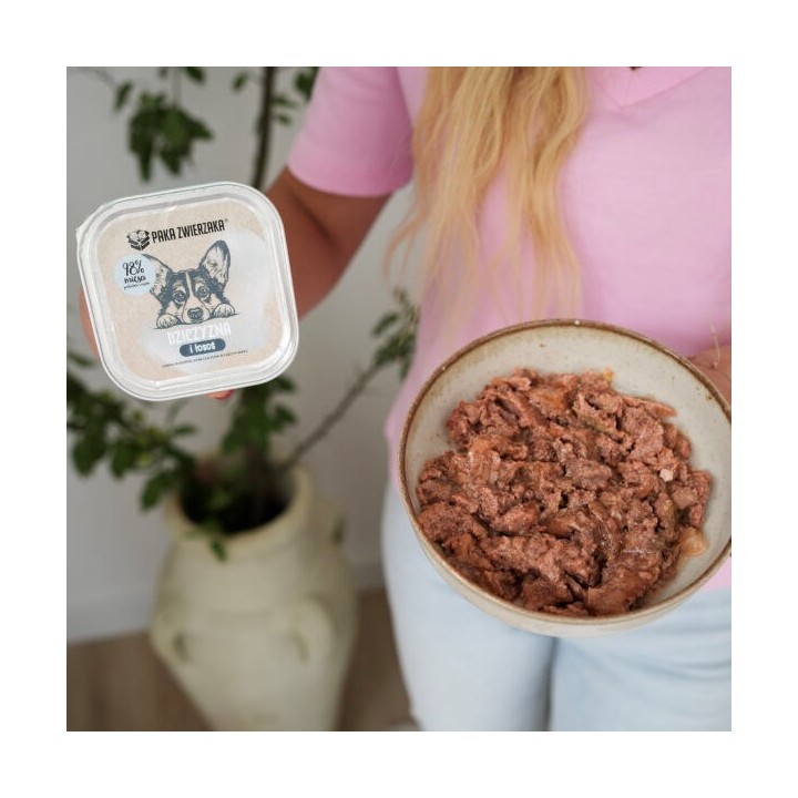 PAKA ZWIERZAKA Cacciagione e salmone - cibo umido per cani - 150g