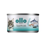 OLLO Cat nr 6 Tonno & Granchio in brodo - cibo umido per gatti - 70g