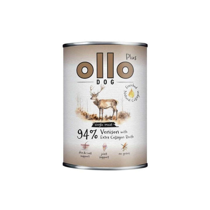 OLLO Plus Collagen Mono Cervo - cibo umido per cani - 800g