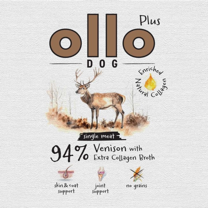 OLLO Plus Collagen Mono Cervo - cibo umido per cani - 800g