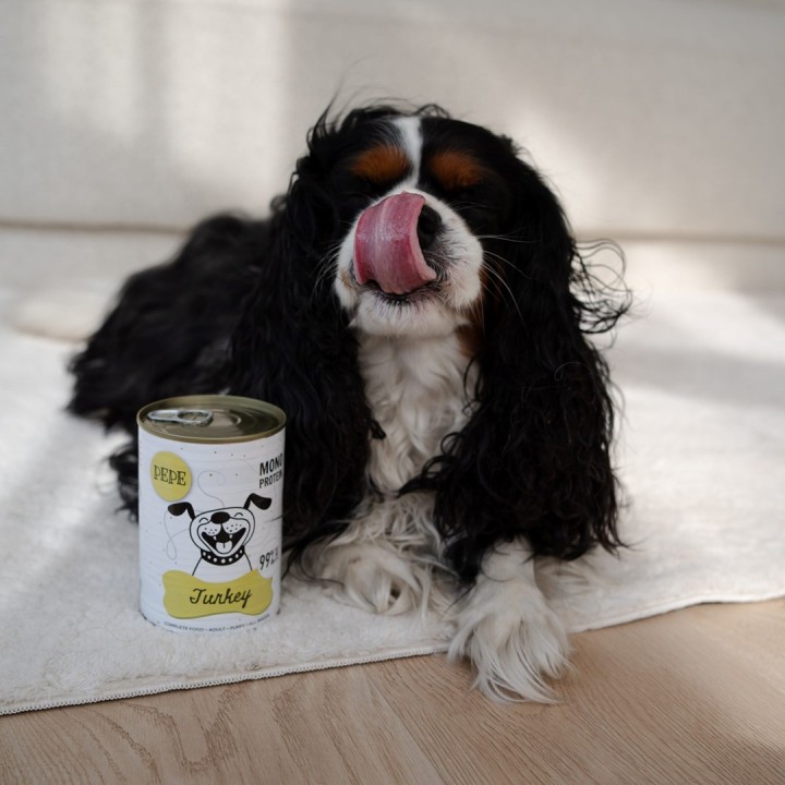 PAKA ZWIERZAKA PEPE Tacchino mono - cibo umido per cani - 800g