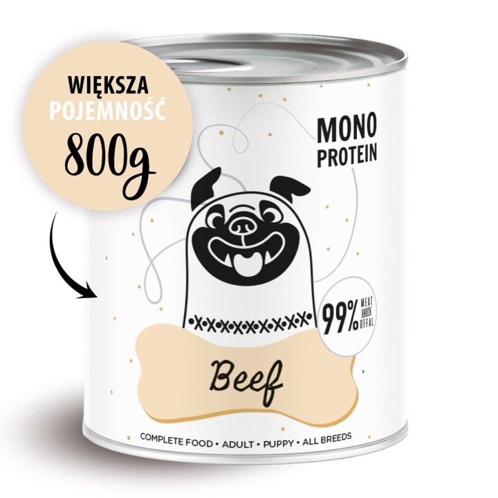 PAKA ZWIERZAKA Pepe Manzo - cibo umido per cani - 800g