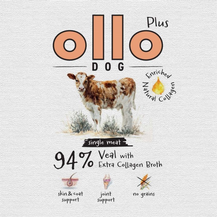 OLLO Plus Collagen Mono Vitello - cibo umido per cani - 800g