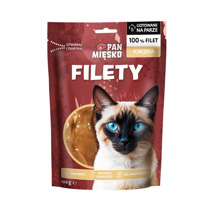 PAN MIĘSKO Filetti di anatra - snack per gatti - 100g