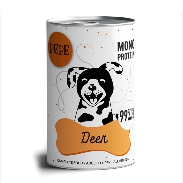 PAKA ZWIERZAKA PEPE Cervo mono - cibo umido per cani - 400g