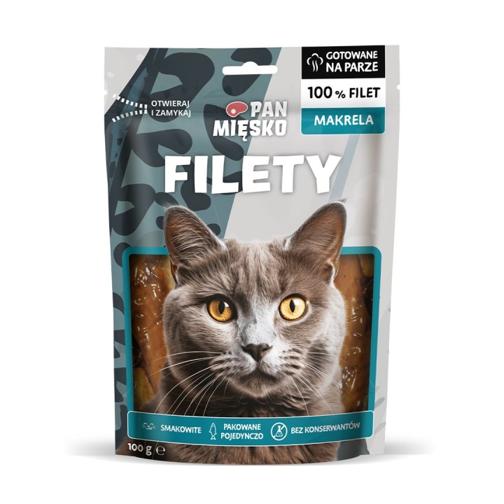 PAN MIĘSKO Mackerel Filetti - snack per gatti - 100g