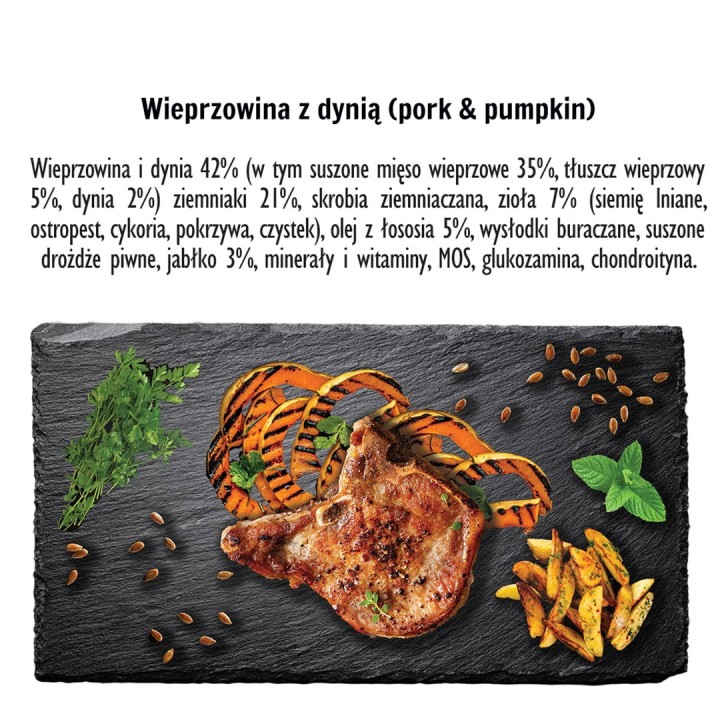 PAKA ZWIERZAKA Maiale con zucca L - cibo secco cani - 9kg