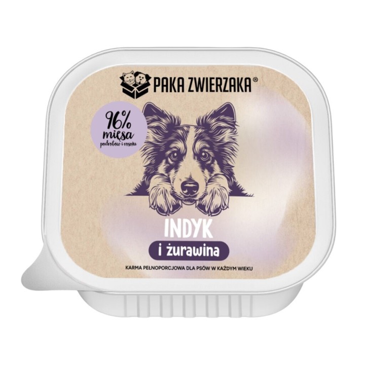 PAKA ZWIERZAKA Tacchino e mirtilli rossi - cibo umido per cani - 150g