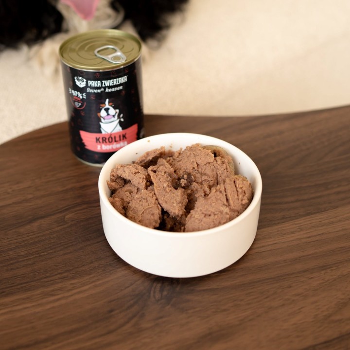 PAKA ZWIERZAKA Seventh Heaven Coniglio con mirtilli Mono - cibo umido per cani - 400g