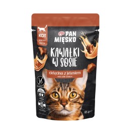 PAN MIĘSKO Pezzi in salsa Vitello con cervo - cibo umido per gatti - 85g