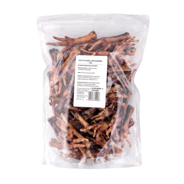 PETITTO Zampe di pollo secche - snack per cani - 1kg