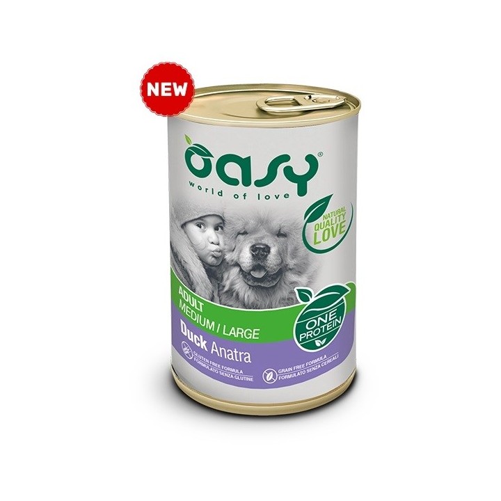 OASY One Protein Adult Medium/Large Anatra - cibo umido per cani - 400g
