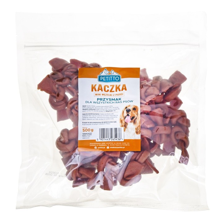 PETITTO Mini nodi di petto d'anatra - snack per cani - 500 g