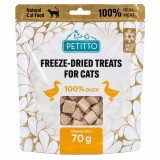 PETITTO Snack di anatra liofilizzati - snack per gatti - 70g