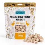 PETITTO Snack di anatra liofilizzati - snack per gatti - 70g