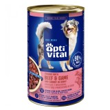 OPTIVITAL Bocconi di manzo selvatico e carote in salsa - cibo umido per cani - 1250g