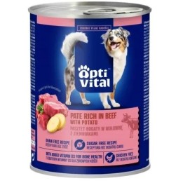OPTIVITAL Patè di maiale ricco di manzo e patate - cibo umido per cani - 400g
