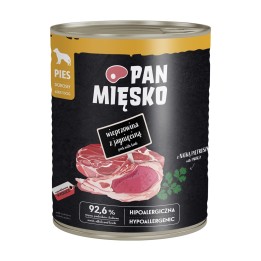 PAN MIĘSKO Maiale con agnello - cibo umido per cani - 800g
