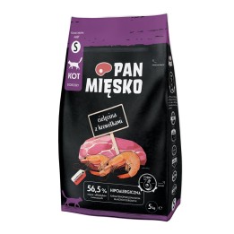 PAN MIĘSKO Vitello con gamberetti Small - cibo secco per gatti - 5 kg