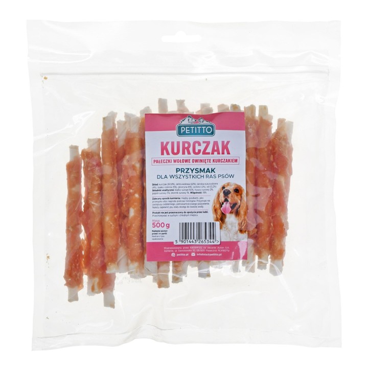 PETITTO Bastoncini con pollo avvolto - snack per cani - 500 g