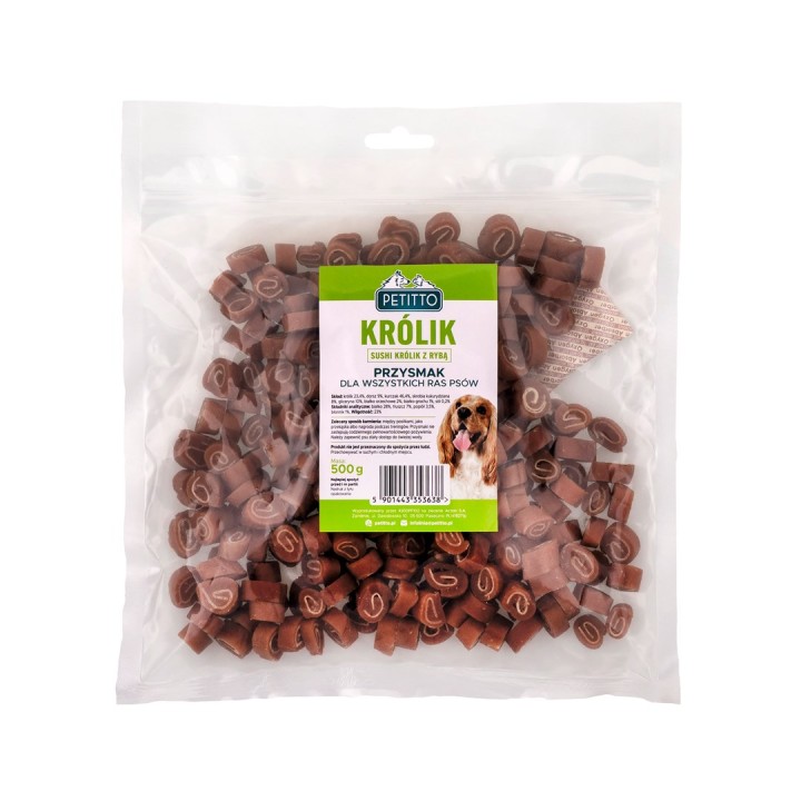 PETITTO Sushi Coniglio con pesce - snack per cani - 500g