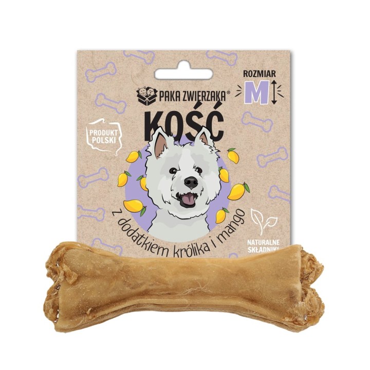 PAKA ZWIERZAKA Osso con coniglio e mango M 12 cm - snack per cani - 55g