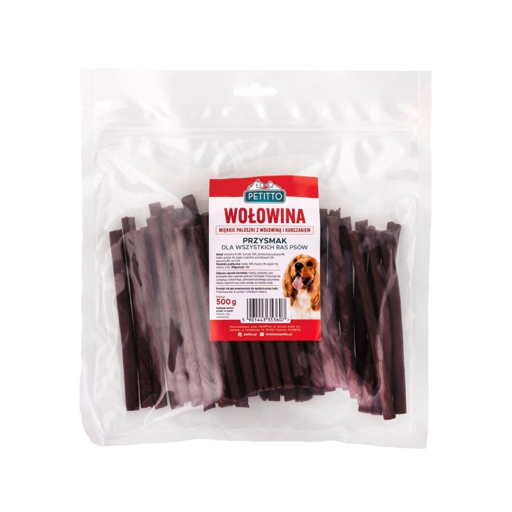 PETITTO Stick morbidi di manzo - snack per cani - 500g