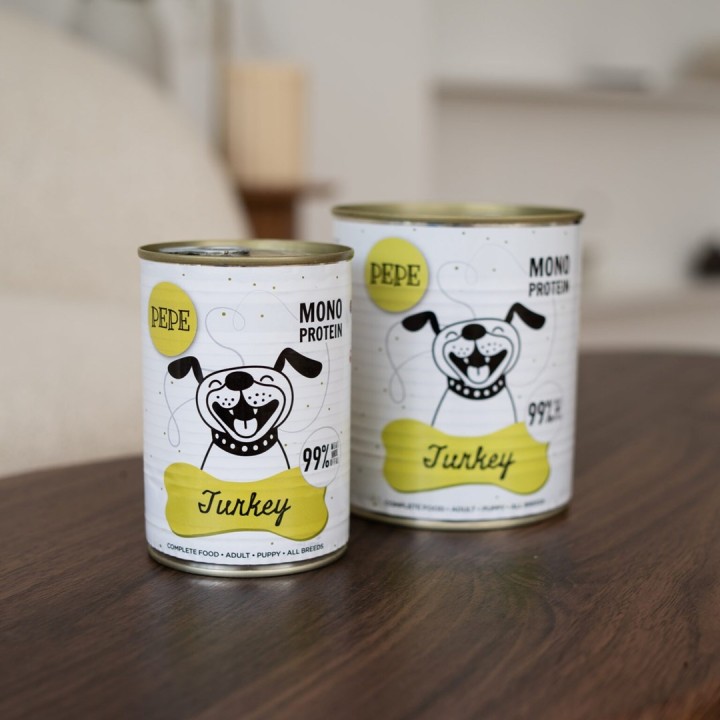 PAKA ZWIERZAKA PEPE Tacchino mono - cibo umido per cani - 400g