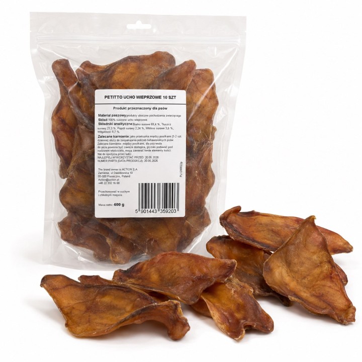 PETITTO Orecchio di maiale Mono - snack per cani - 10 pz