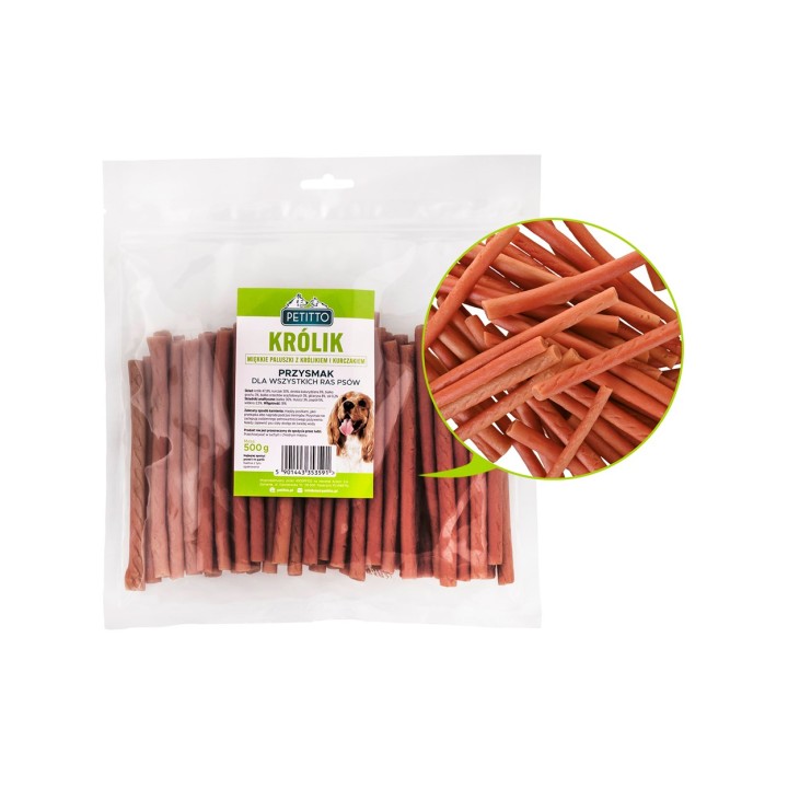 PETITTO Dita morbide di coniglio - snack per cani - 500g