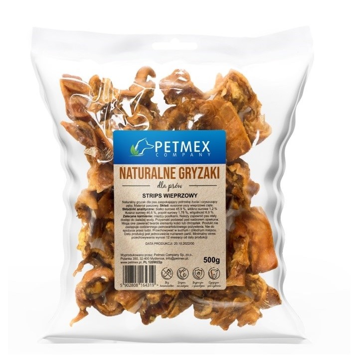 PETMEX strisce di maiale masticabile per cani - 500g