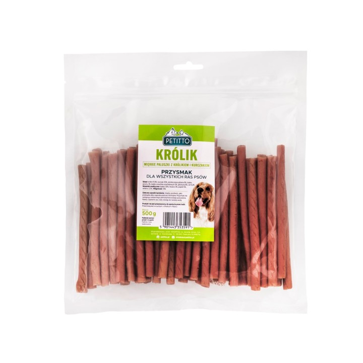 PETITTO Dita morbide di coniglio - snack per cani - 500g