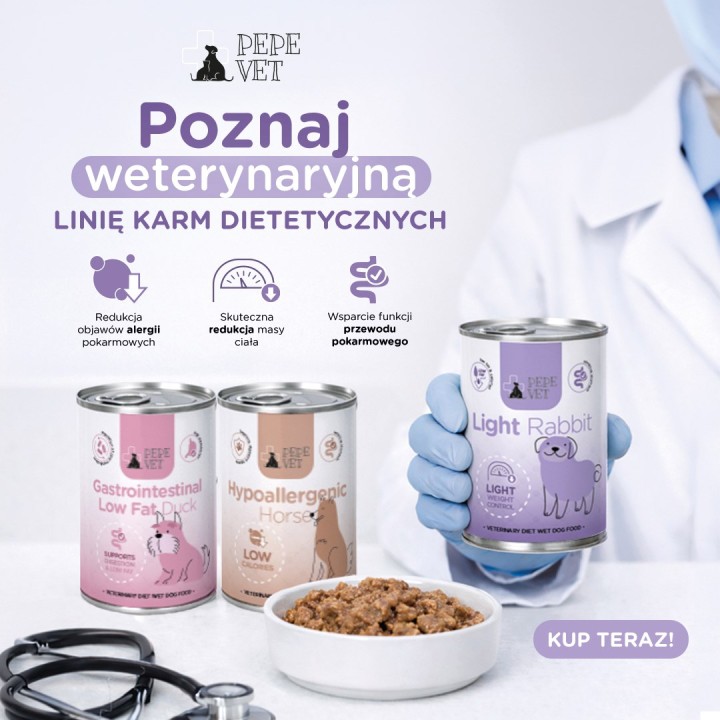 PAKA ZWIERZAKA Pepe Vet Light Mono Coniglio - cibo umido per cani - 400g